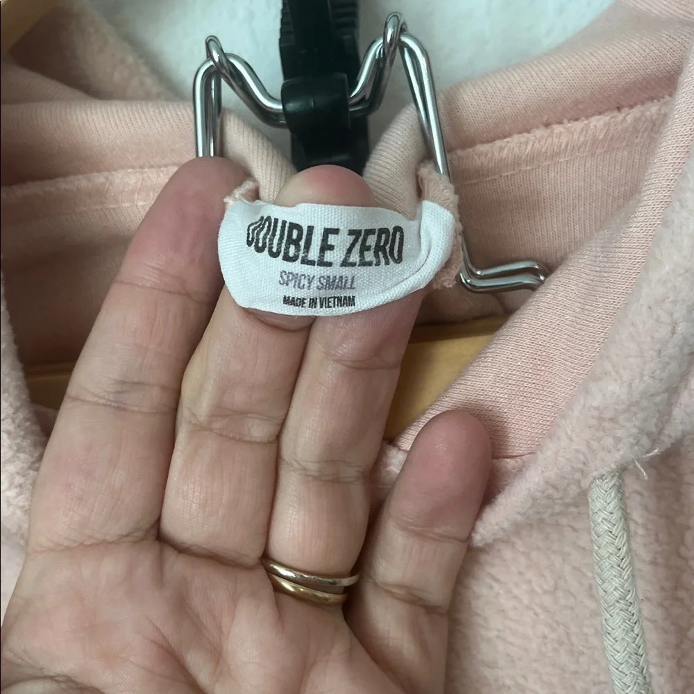 Double Zero Light Pink Soft Oversized Hoodie - Picture 2 of 3